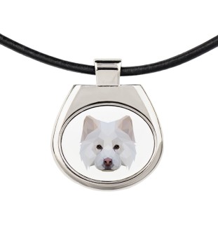 Finnish Lapphund, Finnish Lapponian Dog - necklace with a geometric design and the inscription "Art-Dog"