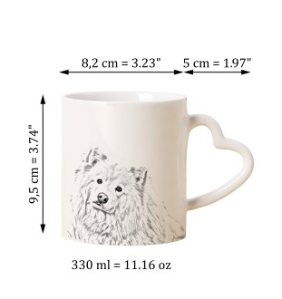 Chien finnois de Laponie, Suomenlapinkoira - tasse avec chien, une tasse adorable avec une anse en forme de cœur, un cadeau universel de la marque Art-Dog