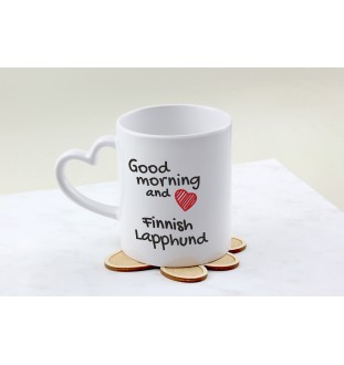 Finnischer Lapphund, Suomenlapinkoira, Lapinkoira - Tasse mit Hund, entzückende Tasse mit herzförmigem Henkel, universelles Geschenk der Marke Art-Dog