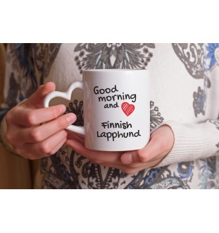 Chien finnois de Laponie, Suomenlapinkoira - tasse avec chien, une tasse adorable avec une anse en forme de cœur, un cadeau universel de la marque Art-Dog