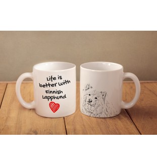 Finnish Lapphund, Finnish Lapponian Dog - cup with a dog, cup with a photo, personalized gift from the Art-Dog brand