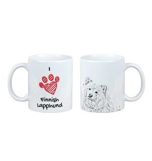 Chien finnois de Laponie, Suomenlapinkoira - tasse avec chien, une tasse adorable avec une illustration, un cadeau avec votre photo de la marque Art-Dog