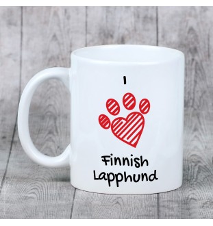 Finnish Lapphund, Finnish Lapponian Dog - cup with a dog, cute cup with graphics, a gift with your photo from the Art-Dog brand