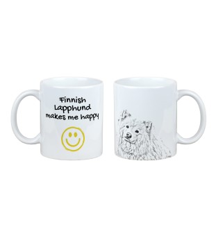 Finnish Lapphund, Finnish Lapponian Dog - cup with a dog, cheerful cup for a dog lover, personalized gift from the Art-Dog brand
