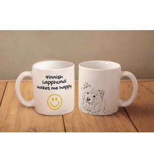 Finnischer Lapphund, Suomenlapinkoira, Lapinkoira - Tasse mit Hund, fröhliche Tasse für Hundeliebhaber, personalisiertes Geschenk der Marke Art-Dog