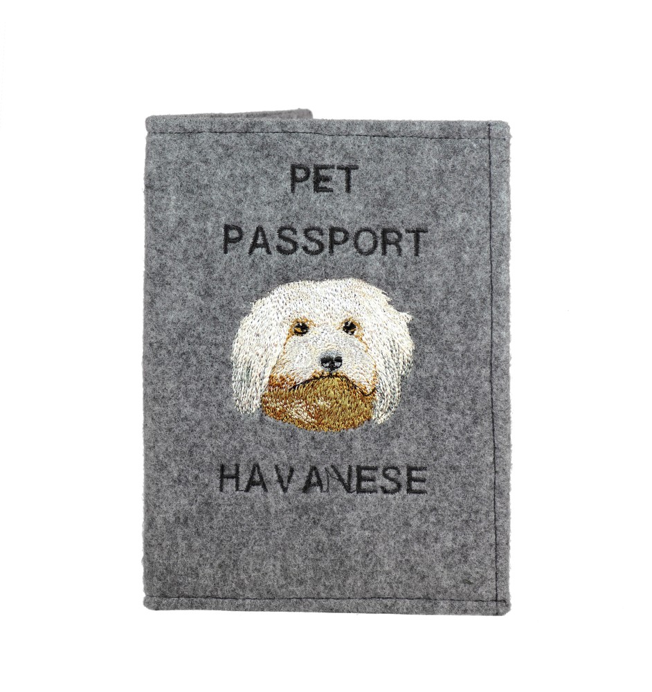 Havanese, Havanese Cuban Bichon, Bichón Havanés - Dog passport case, document case, gift for the traveller from the Art-Dog brand