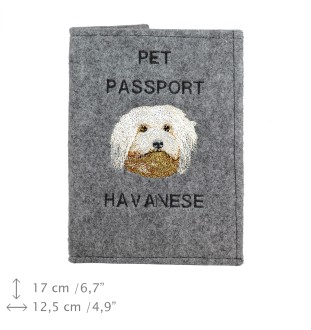 Havanese, Havanese Cuban Bichon, Bichón Havanés - Dog passport case, document case, gift for the traveller from the Art-Dog brand