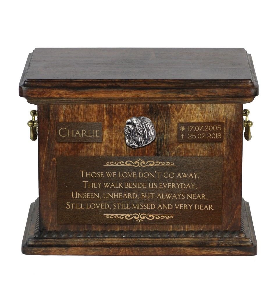 Havanese, Havanese Cuban Bichon, Bichón Havanés - urn for dog ashes, personalized urn with engraving, commemorative box for dog ashes by Art-Dog brand
