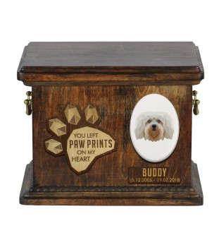 Havanese, Havanese Cuban Bichon, Bichón Havanés - urn for dog ashes, personalized urn with engraving, commemorative box for dog ashes by Art-Dog brand