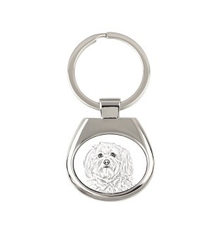 Havanese, Havanese Cuban Bichon, Bichón Havanés - keychain with a dog, keychain with a print, personalized pendant from the Art-Dog brand