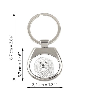 Havanese, Havanese Cuban Bichon, Bichón Havanés - keychain with a dog, keychain with a print, personalized pendant from the Art-Dog brand