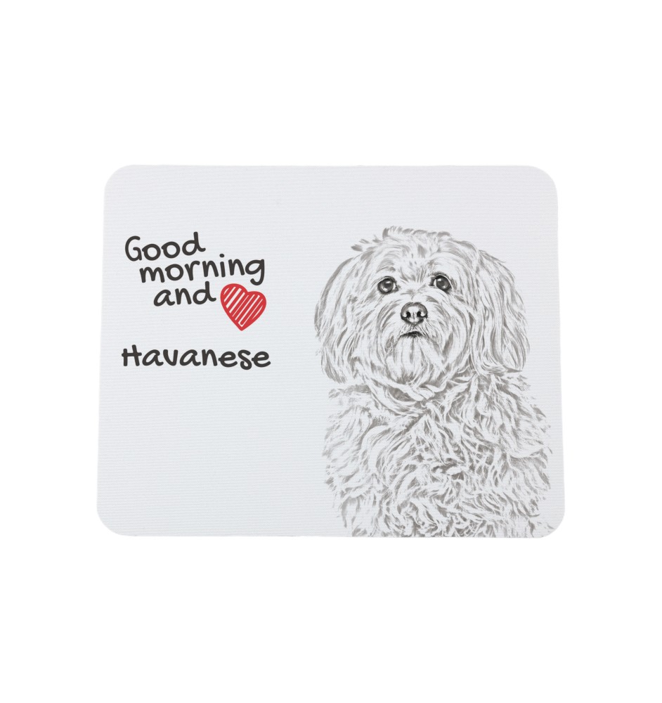 Havaneser, Bichon Havanais, Bichón Habanero - Mauspad mit Druck, personalisiertes Mauspad mit Hund, einzigartiges Gadget für Büroangestellte von Art-Dog.