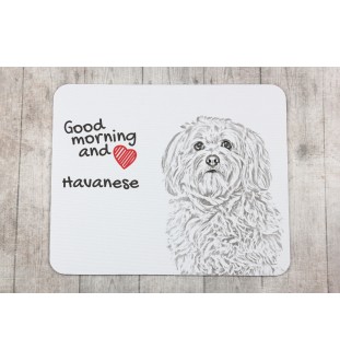 Havaneser, Bichon Havanais, Bichón Habanero - Mauspad mit Druck, personalisiertes Mauspad mit Hund, einzigartiges Gadget für Büroangestellte von Art-Dog.