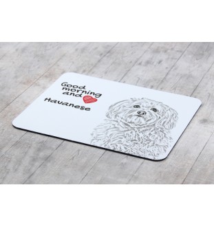 Havaneser, Bichon Havanais, Bichón Habanero - Mauspad mit Druck, personalisiertes Mauspad mit Hund, einzigartiges Gadget für Büroangestellte von Art-Dog.