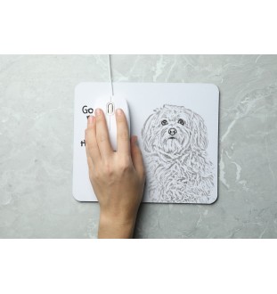 Havaneser, Bichon Havanais, Bichón Habanero - Mauspad mit Druck, personalisiertes Mauspad mit Hund, einzigartiges Gadget für Büroangestellte von Art-Dog.