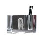 Bichon havanais - Porte-stylos, organiseur en cristal avec photo de chien, décoration de bureau unique par la marque Art-Dog