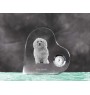 Havanese, Havanese Cuban Bichon, Bichón Havanés - crystal clock with a dog picture, heart-shaped shelf clock, personalized standing clock by Art-Dog brand