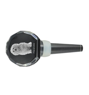 Havaneser, Bichon Havanais, Bichón Habanero - Kristallflaschenverschluss, einzigartiger Weinverschluss mit Foto, personalisiertes Geschenk für Sommelier der Marke Art-Dog