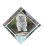 Havanese, Havanese Cuban Bichon, Bichón Havanés - crystal cube with a photo, photo of a horse in crystal, cubic paperweight from Art-Dog brand