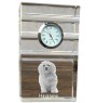 Havaneser, Bichon Havanais, Bichón Habanero - Glasuhr mit Foto, Foto eines Hundes im Kristall, personalisierte Tischuhr für das Büro der Marke Art-Dog