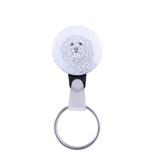 Havanese, Havanese Cuban Bichon, Bichón Havanés - keychain with a dog portrait, pendant with the brand's own Art-Dog graphics