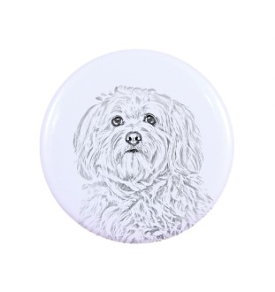 Bichon havanais - aimant avec un œil de chien, exceptionnellement léger, aimant puissant, produit fabriqué à la main par la marque Art-Dog