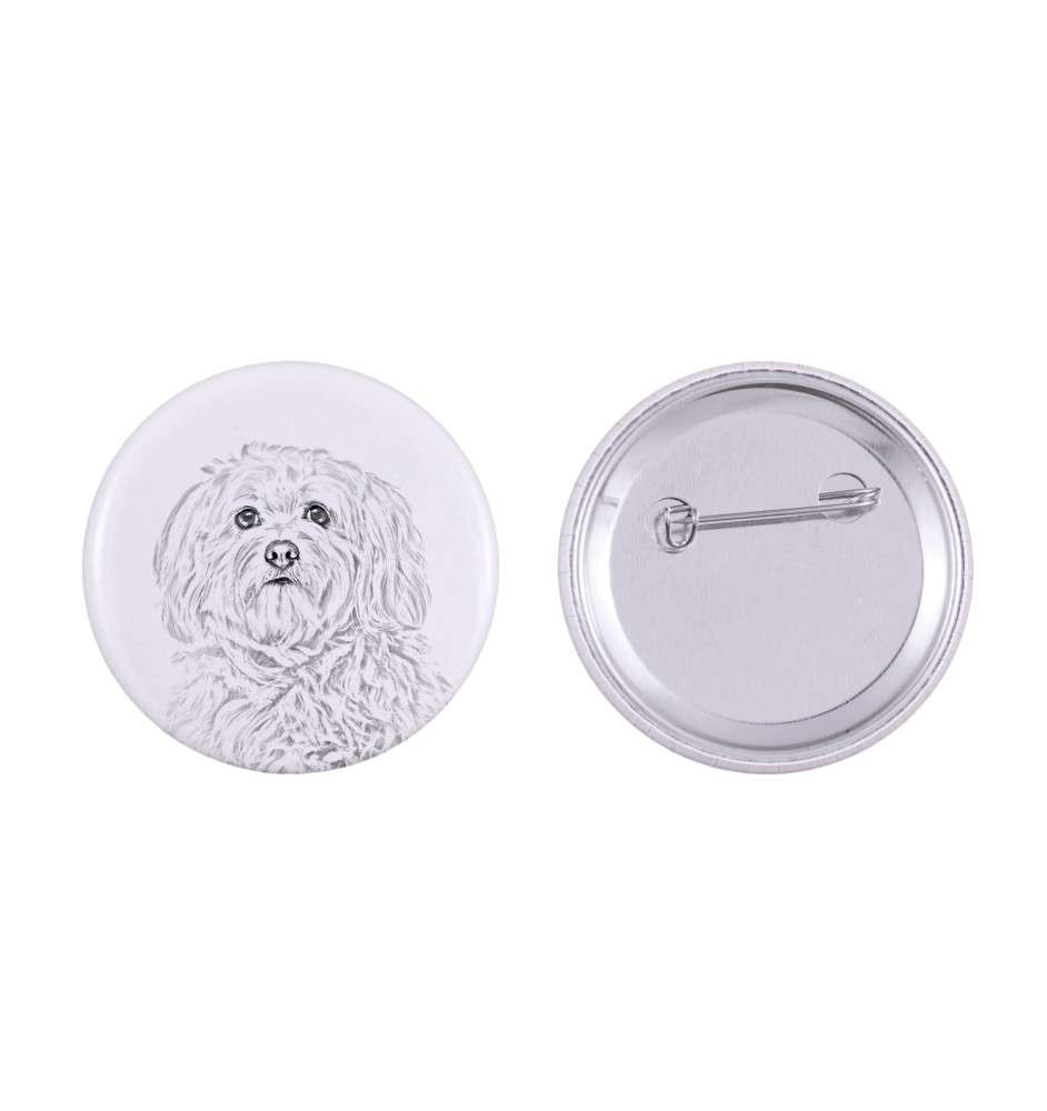 Havaneser, Bichon Havanais, Bichón Habanero - Anstecknadel mit Ihrem Hund, fügen Sie Ihr eigenes Foto hinzu, Marke Art-Dog