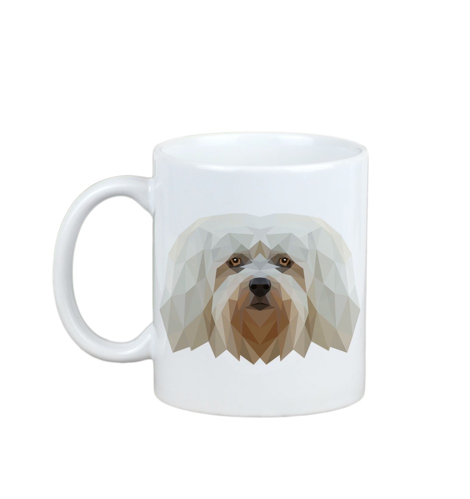 Bichon havanais - tasse avec une photo et un motif de chien géométrique Art-Dog