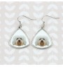 Bichon havanais - boucles d'oreilles avec une photo et un motif de chien géométrique Art-Dog
