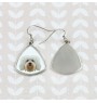 Bichon havanais - boucles d'oreilles avec une photo et un motif de chien géométrique Art-Dog
