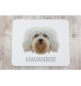 Havanese, Havanese Cuban Bichon, Bichón Havanés - geometric mouse pad with a picture and text by Art-Dog