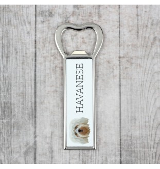 Bichon havanais - ouvre-bouteille avec une image et une inscription pour la bière Art-Dog