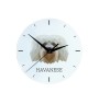 Havaneser, Bichon Havanais, Bichón Habanero - geometrische Wanduhr mit Bild und Aufschrift der Marke Art-Dog