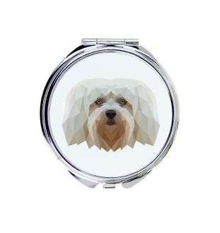 Havaneser, Bichon Havanais, Bichón Habanero - Spiegel mit Foto und geometrischem Aufdruck der Marke Art-Dog