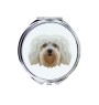 Havanese, Havanese Cuban Bichon, Bichón Havanés - mirror with a geometric design and the brand name Art-Dog