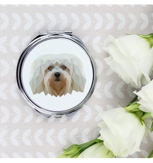 Havaneser, Bichon Havanais, Bichón Habanero - Spiegel mit Foto und geometrischem Aufdruck der Marke Art-Dog