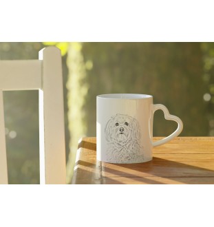 Havanese, Havanese Cuban Bichon, Bichón Havanés - cup with a dog, adorable cup with a heart-shaped handle, universal gift from the Art-Dog brand