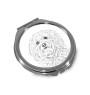 Havanese, Havanese Cuban Bichon, Bichón Havanés - Pocket mirror with a dog, personalized mirror for a purse, compact mirror with Art-Dog brand print.