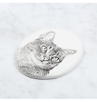 Abyssin - une plaque commémorative avec une photo de chat, une plaque funéraire avec une impression, une plaque ovale personnalisée de la marque Art-Dog