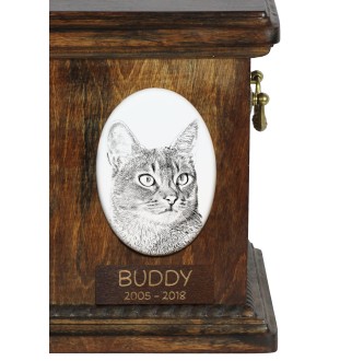 Abyssin - une plaque commémorative avec une photo de chat, une plaque funéraire avec une impression, une plaque ovale personnalisée de la marque Art-Dog