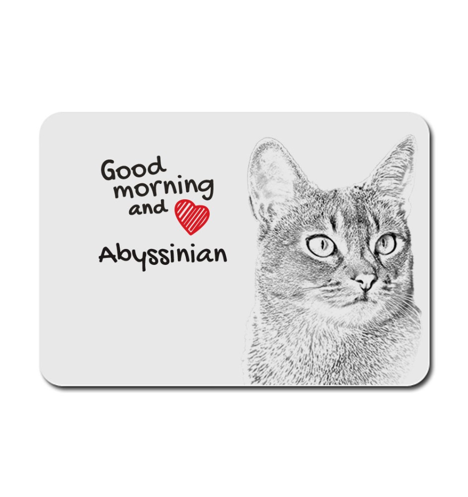 Abyssin - tapis de souris imprimé, tapis de souris personnalisé avec un chat, un gadget unique pour un employé de bureau de la marque Art-Dog