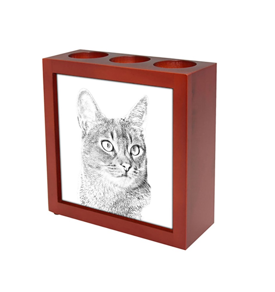 Abyssin - porte-stylo avec un chat, organiseur de bureau avec impression, décoration de bureau personnalisée de la marque Art-Dog