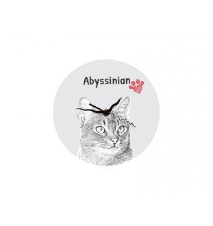 Abessinier - Wanduhr mit Katze, Regal Uhr mit Druck, personalisierte Hausdekoration von Art-Dog.