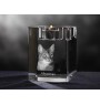 Abyssin - Bougeoir avec photo de chat, porte bougie en cristal, cadeau personnalisé par la marque Art-Dog