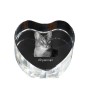 Abyssinian - crystal clock with a picture of a cat, heart-shaped shelf clock, personalized standing clock by Art-Dog brand
