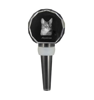Abessinier - Kristallflaschenverschluss mit Katze, einzigartiger Weinverschluss mit Foto, personalisiertes Geschenk für Sommelier der Marke Art-Dog