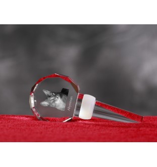 Abyssin - Bouchon de bouteille en cristal avec chat, bouchon de vin unique avec photo, cadeau personnalisé pour sommelier par la marque Art-Dog