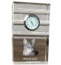 Abyssin - une horloge en verre avec une photo, une photo de chat dans un cristal, une horloge de bureau personnalisée de la marque Art-Dog