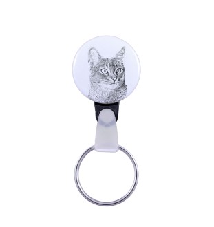 Abyssinian - handmade keychain with a cat portrait, purse charm, product of the Art-Dog brand.