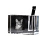 Abessinier - Stifthalter, Kristallorganizer mit Katzenfoto, einzigartige Schreibtischdekoration der Marke Art-Dog